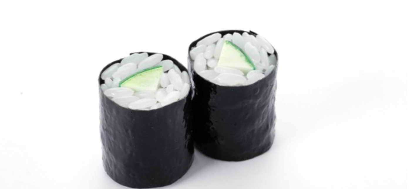 Simulação PVC Sushi Roll Model, Lifelike Rice Roll, Comida