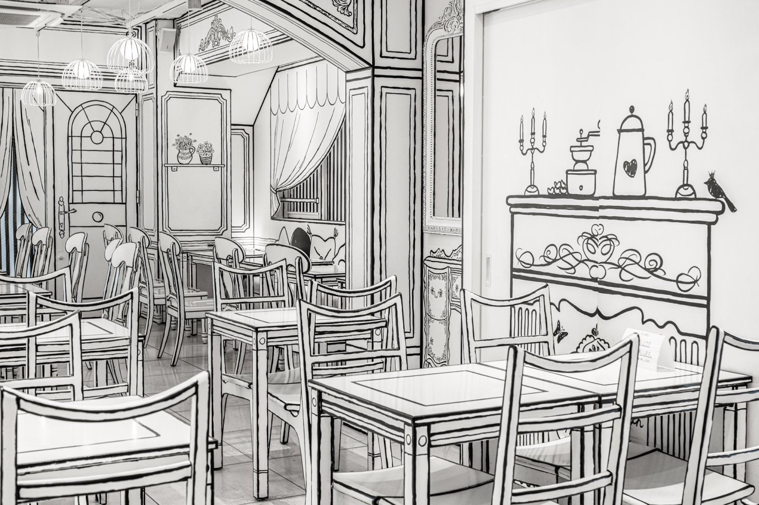 Premium AI Image | Cafe Anime Illustration Background-demhanvico.com.vn