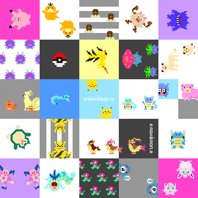 Retro Pixel Pokemon Chart